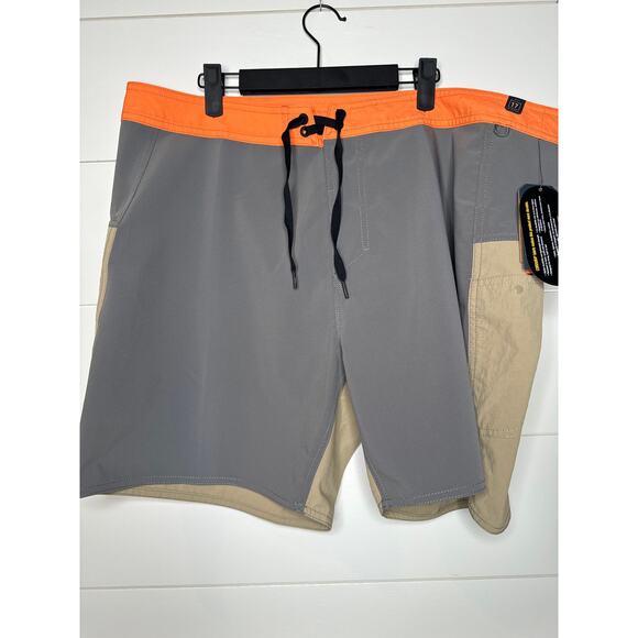 ROARK "The Boatman" Boardshorts SIZE 40 w/CORDURA Fabric, grey/coral/tan NWT! - Picture 1 of 3